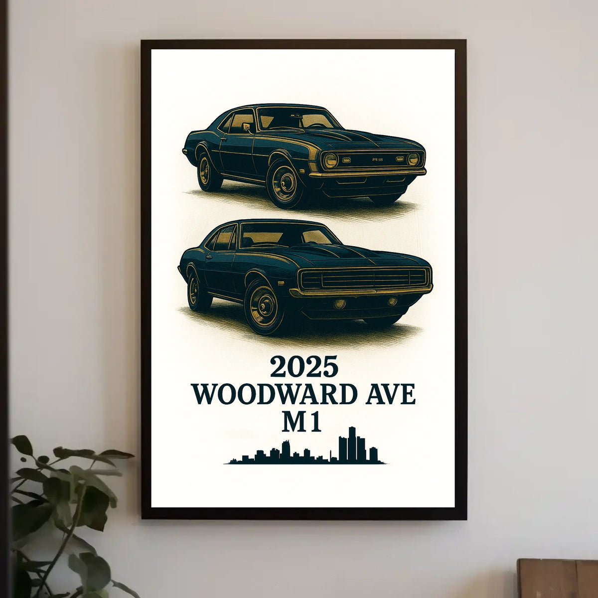 Classic Cars on Woodward Ave Poster