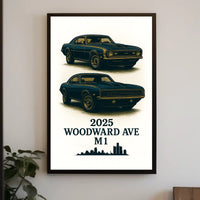 Classic Cars on Woodward Ave Poster