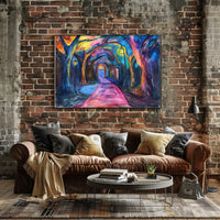 Enchanted Forest Pathway: Mystical Impressionist Art Poster