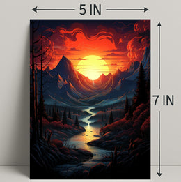 Radiant Mountain Sunset Poster