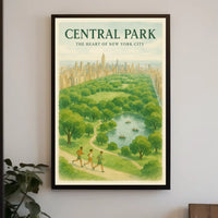 Central Park Harmony Cityscape Poster Vintage Wall Art