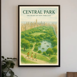 Central Park Harmony Cityscape Poster Vintage Wall Art