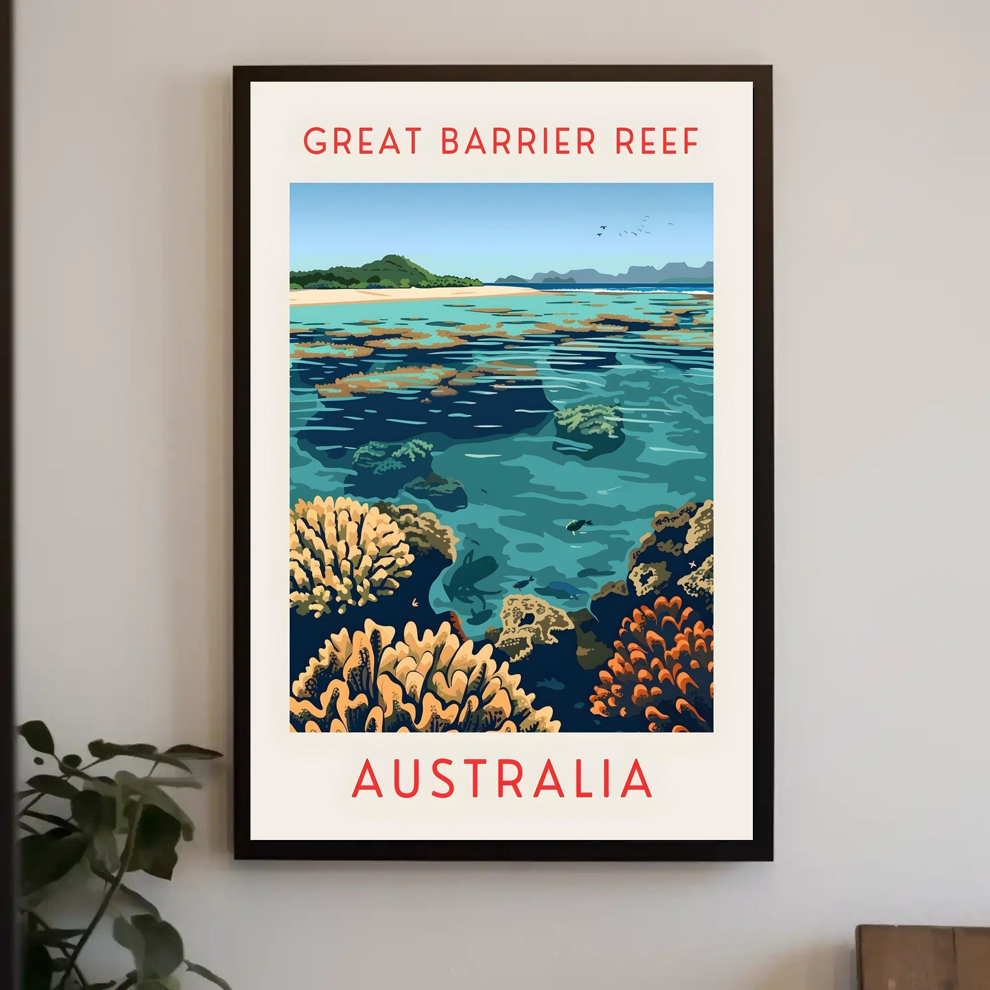 Great Barrier Reef: Vibrant Marine Life and Coral Formations Poster