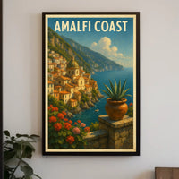 Amalfi Coast Poster Wall Art For Coastal Home Decor
