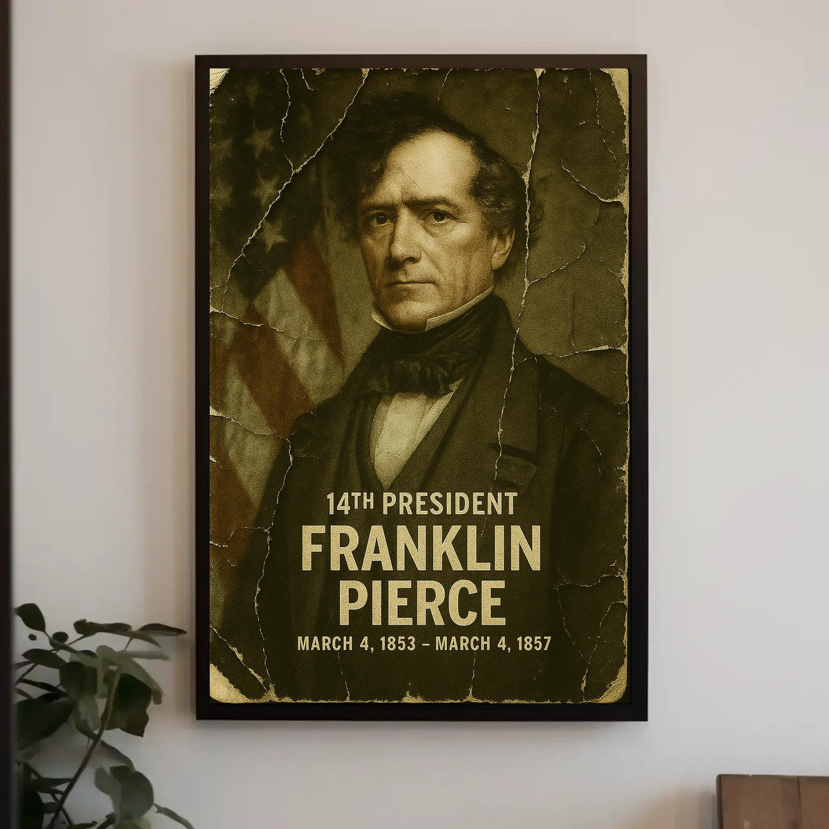 Franklin Pierce 14th President of the United States Damaged Photograph Poster