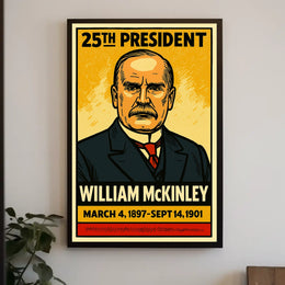 William McKinley 25th President of the United States Inked Comic Style Poster