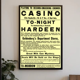 Vaudeville Escape Artist Hardeen Early 20th-Century Heritage Poster