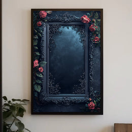 Enchanted Mirror With Roses Poster