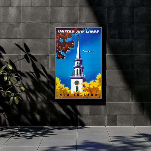 New England Travel Poster - United Air Lines