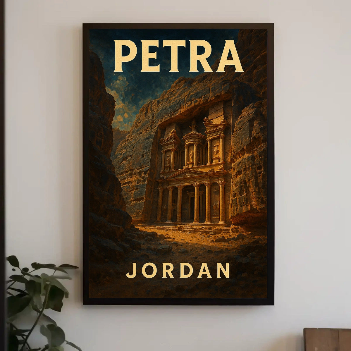 Petra Exploration Art Nouveau Vintage Travel Poster