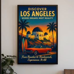Los Angeles Dreamscape Vintage Adventure Poster