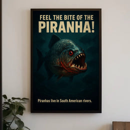Feel the Bite of the Piranha Poster