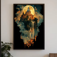 Enchanted Castle Under The Moon Poster