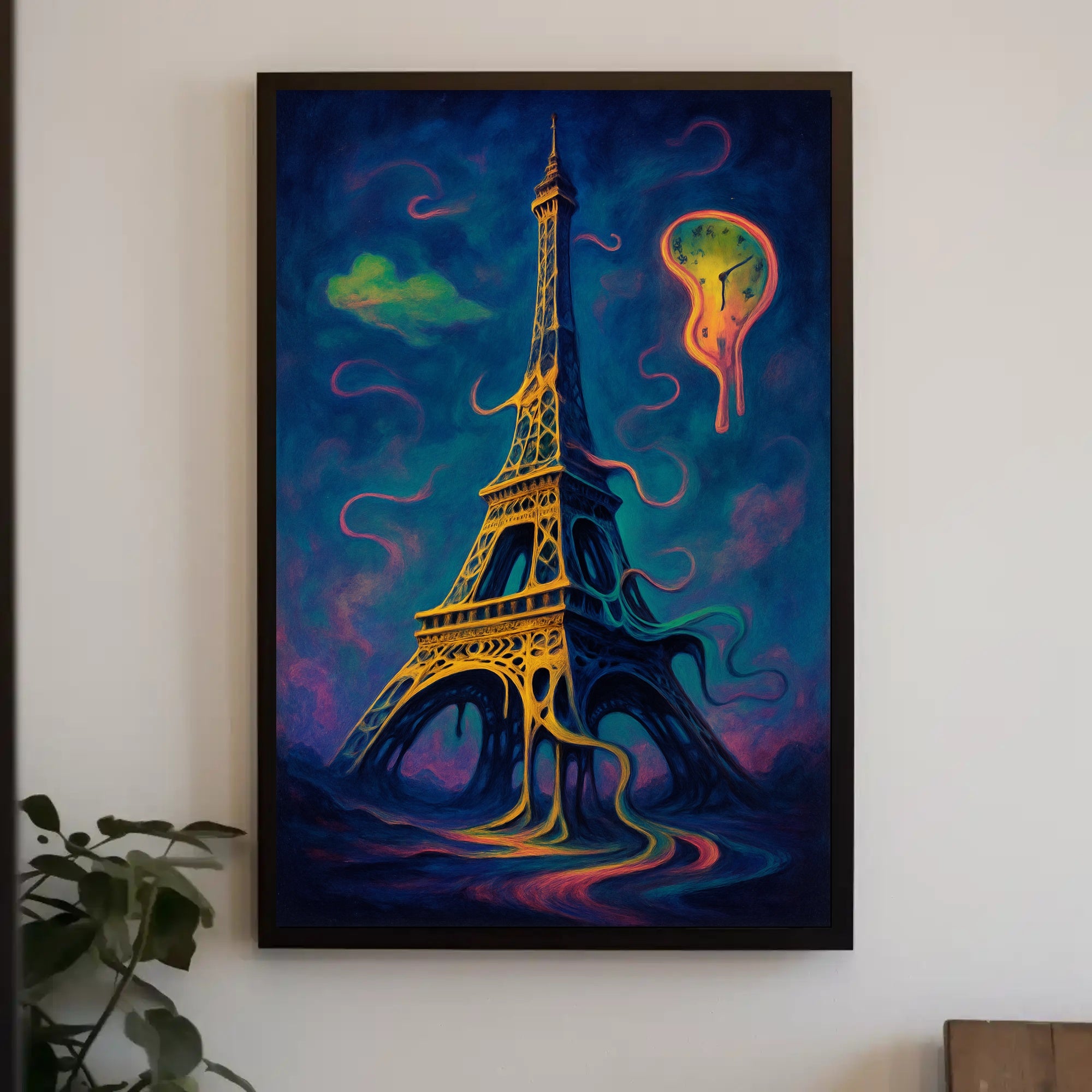 Eiffel Tower in Dreamlike Surrealism Artistic Poster