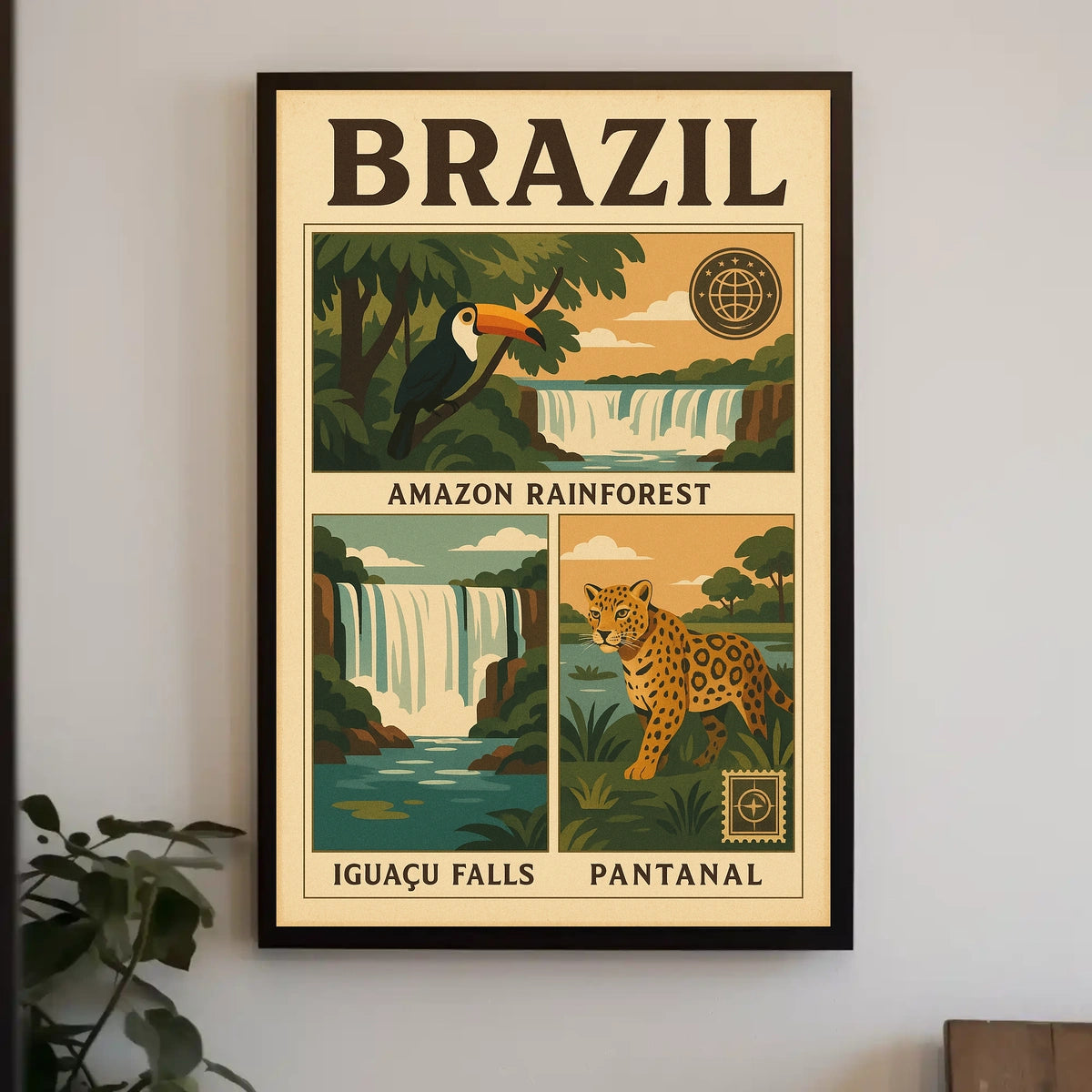 Brazil's Natural Wonders Vintage Travel Poster