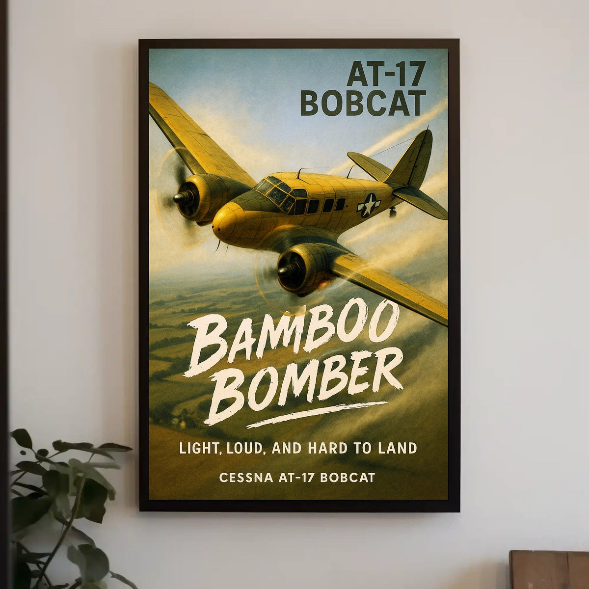Cessna AT-17 Bobcat Bamboo Bomber Poster