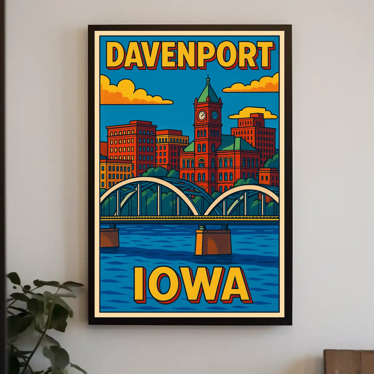 Davenport, Iowa A Vibrant Cityscape Poster