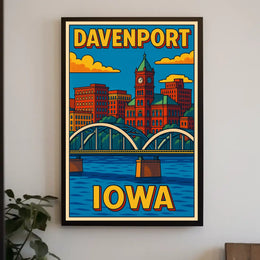 Davenport, Iowa A Vibrant Cityscape Poster