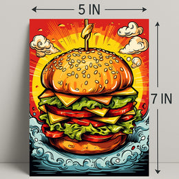 Towering Burger Delight Poster PosterGoat