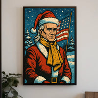 Santa Claus In Patriotic Winter Poster