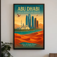 Abu Dhabi Modern Tradition Cityscape Travel Poster