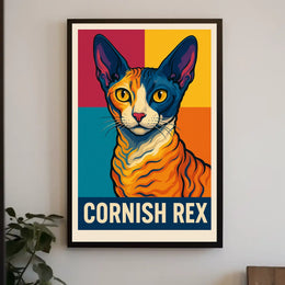 Cornish Rex Cat Art Poster