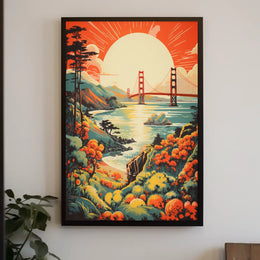 Golden Gate Bridge Vintage Travel Art Travel Poster