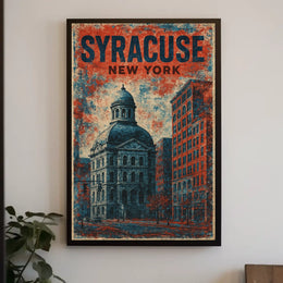 Syracuse Domed Landmark Travel Art Deco Collectors Poster