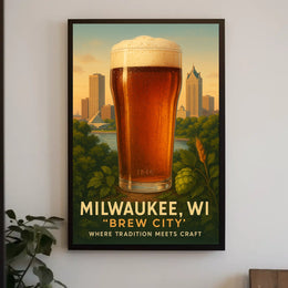 Milwaukee, WI Brew City Poster
