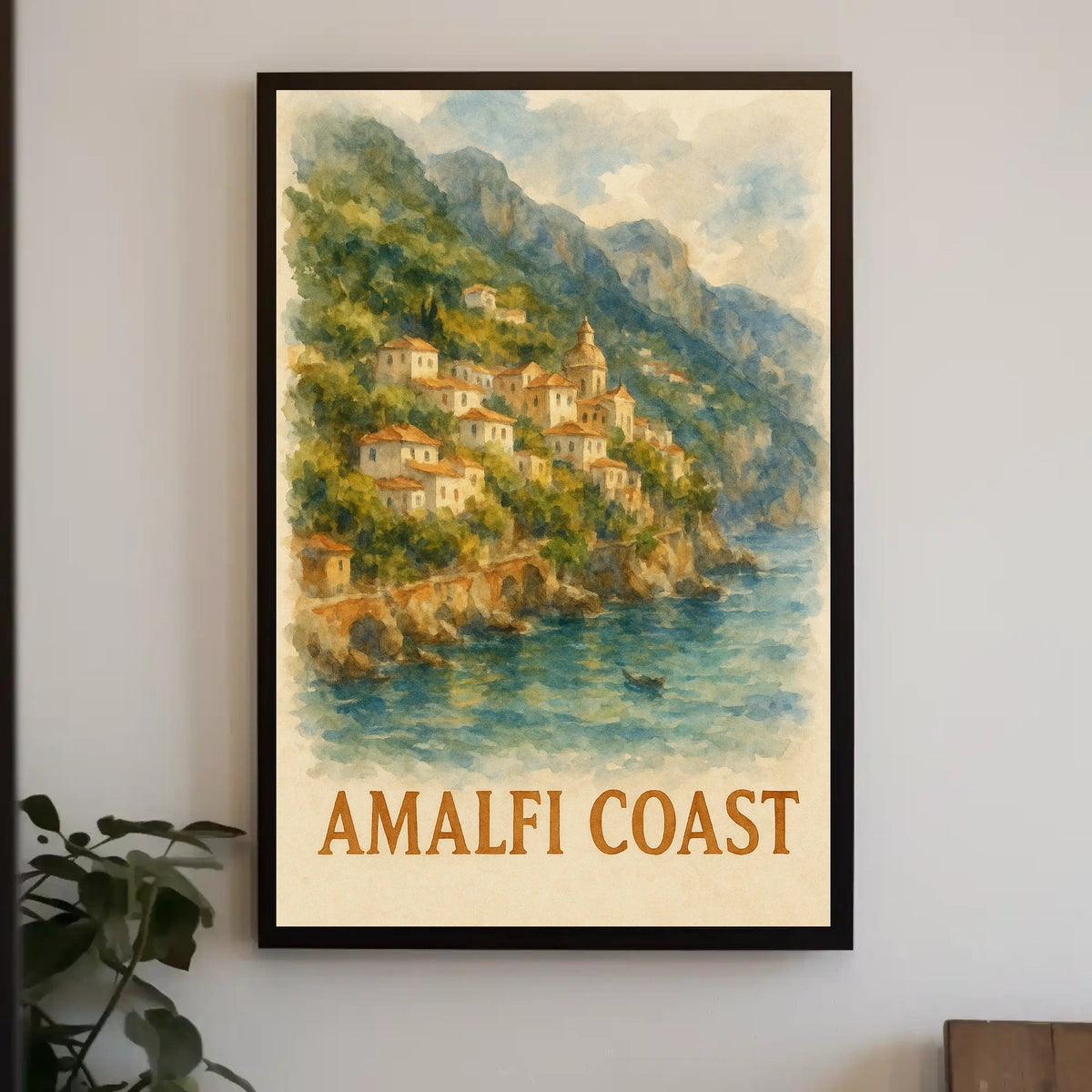 Amalfi Coast Poster Wall Art Decor Coastal Vibes Artwork