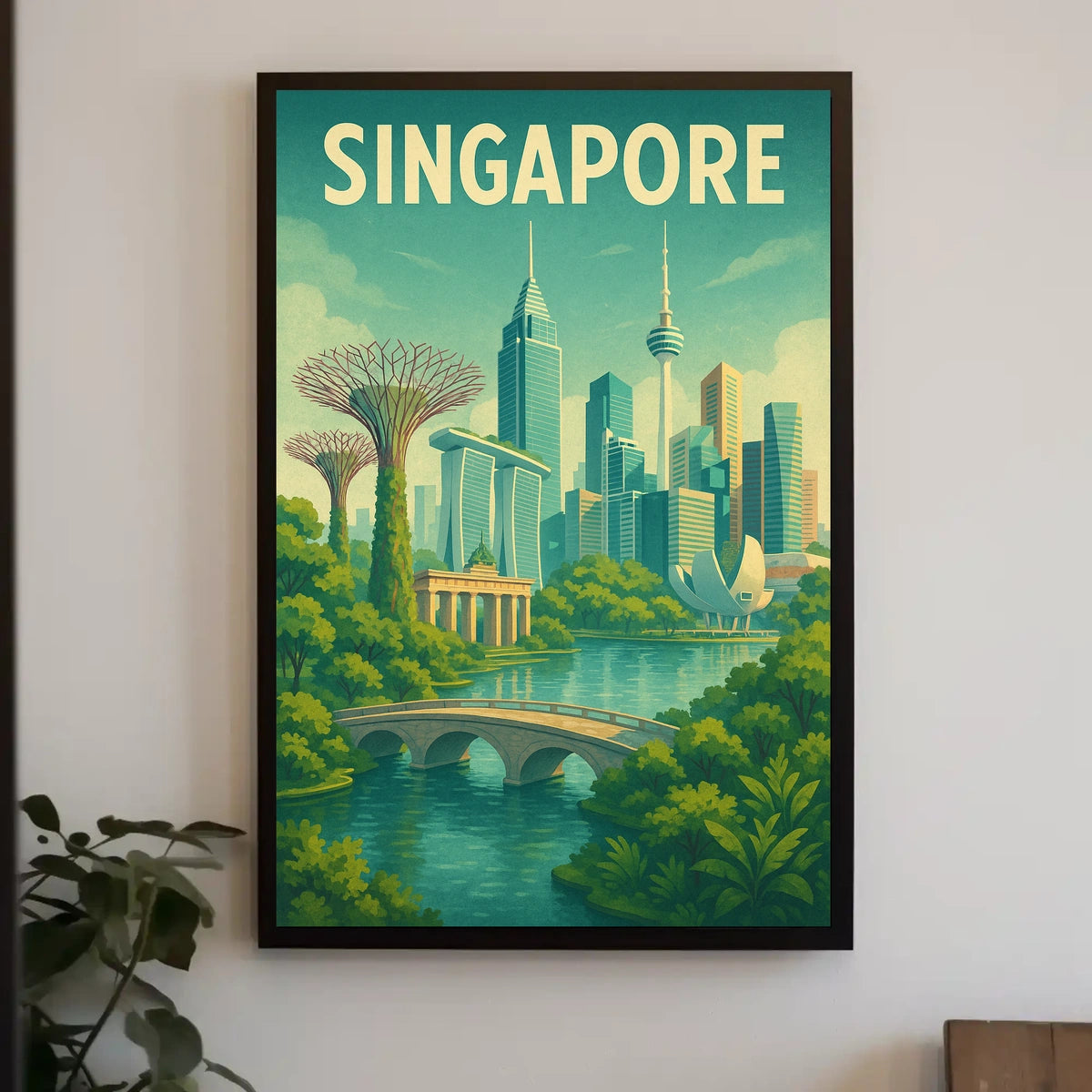 Singapore Skyline Poster