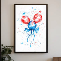 Watercolor Balloon Dog Artwork in Pastel Bouquet Poster