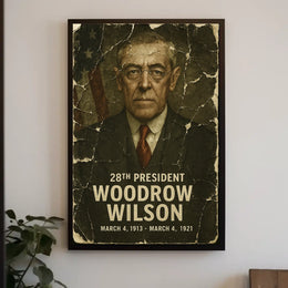 Woodrow Wilson 28th President of the United States Damaged Photograph Poster