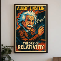 Einstein Relativity Iconic Scientific Narrative Inspiring Curious Minds Wall Art Decor Poster