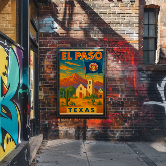 El Paso Desert Adventure Travel Poster