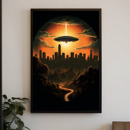 Alien Encounter at Sunset Poster