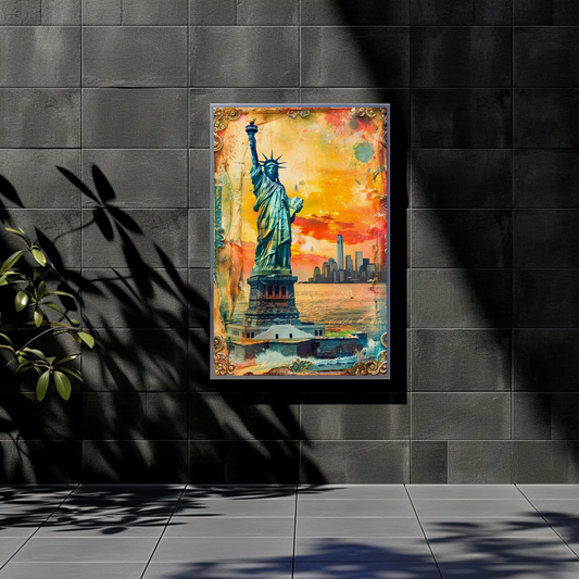 Statue of Liberty Vintage Travel Poster