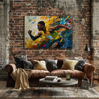 Dynamic Runner: Impressionistic Sports Art Poster Print