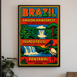 Brazil's Wonders Vintage Travel Poster Art Print