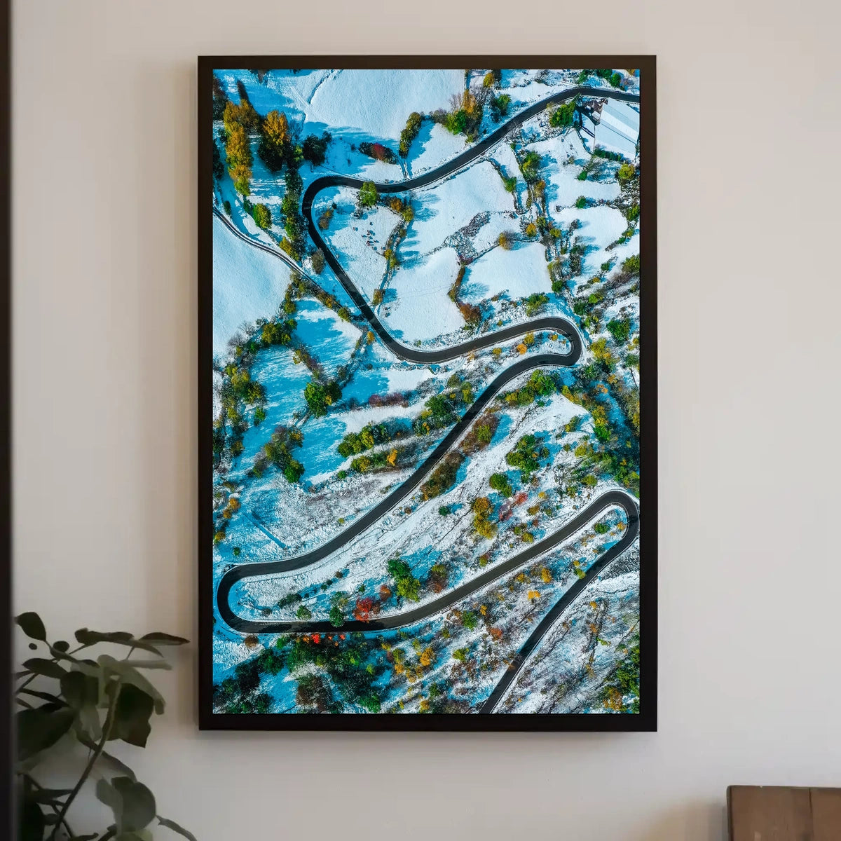 Serpentine Winter Road Poster