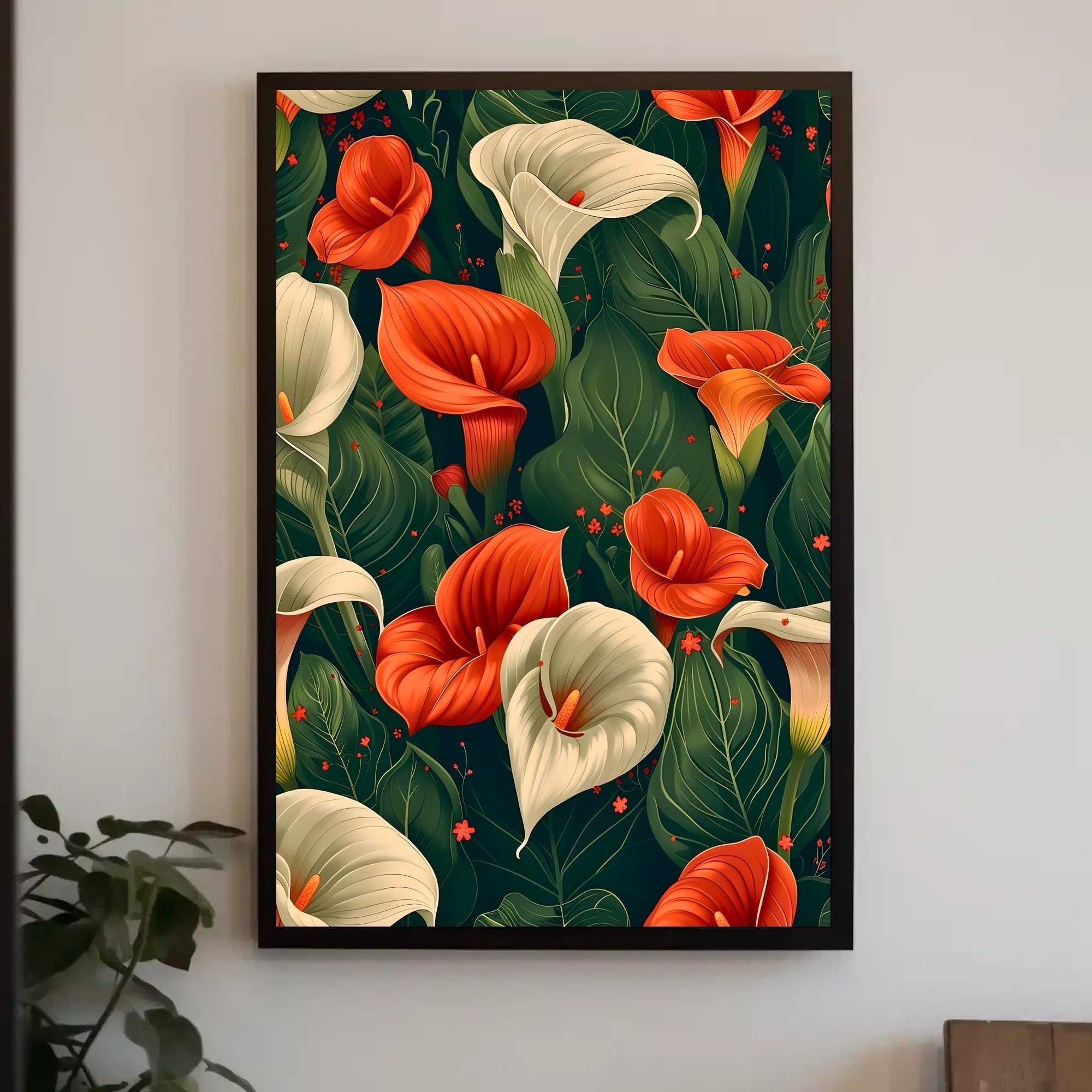 Vibrant Calla Lilies Wall Art Print