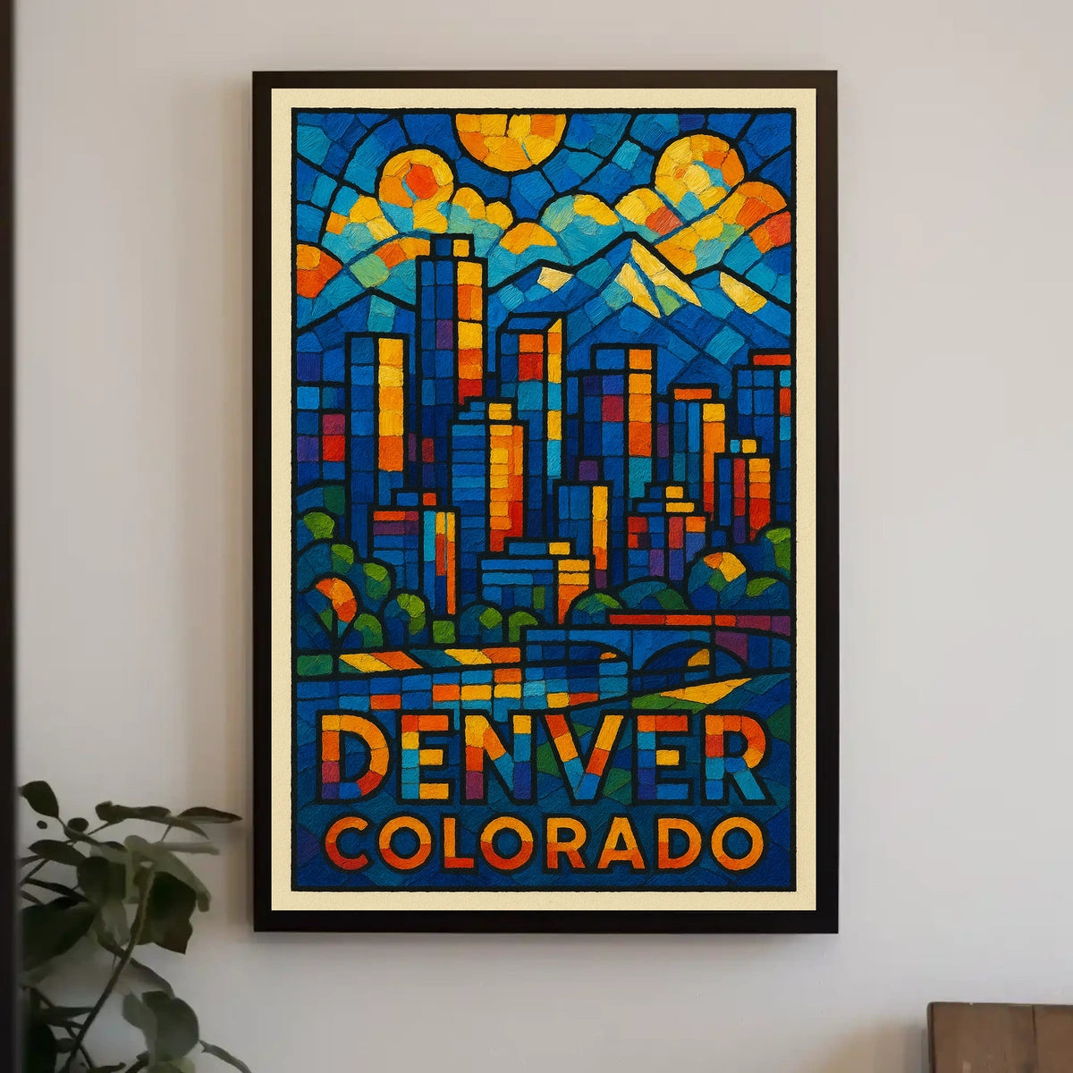Denver, Colorado Vibrant Cityscape Poster