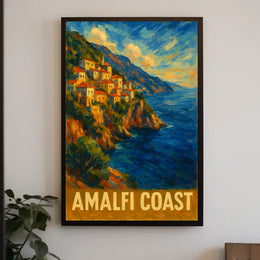 Amalfi Coast Poster Wall Art For Coastal Home Decor