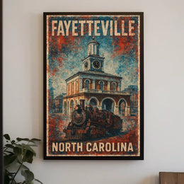 Fayetteville NC Wanderlust Travel Poster