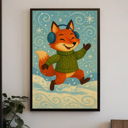 Winter Fox Delight Poster