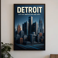 Detroit City of Innovation and Grit Poster PosterGoat