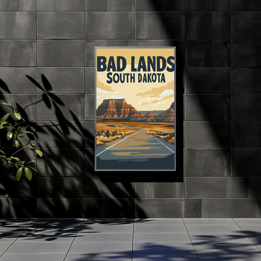 Badlands South Dakota Vintage Poster