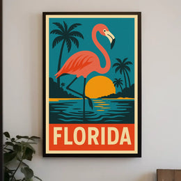 Florida Flamingo Poster