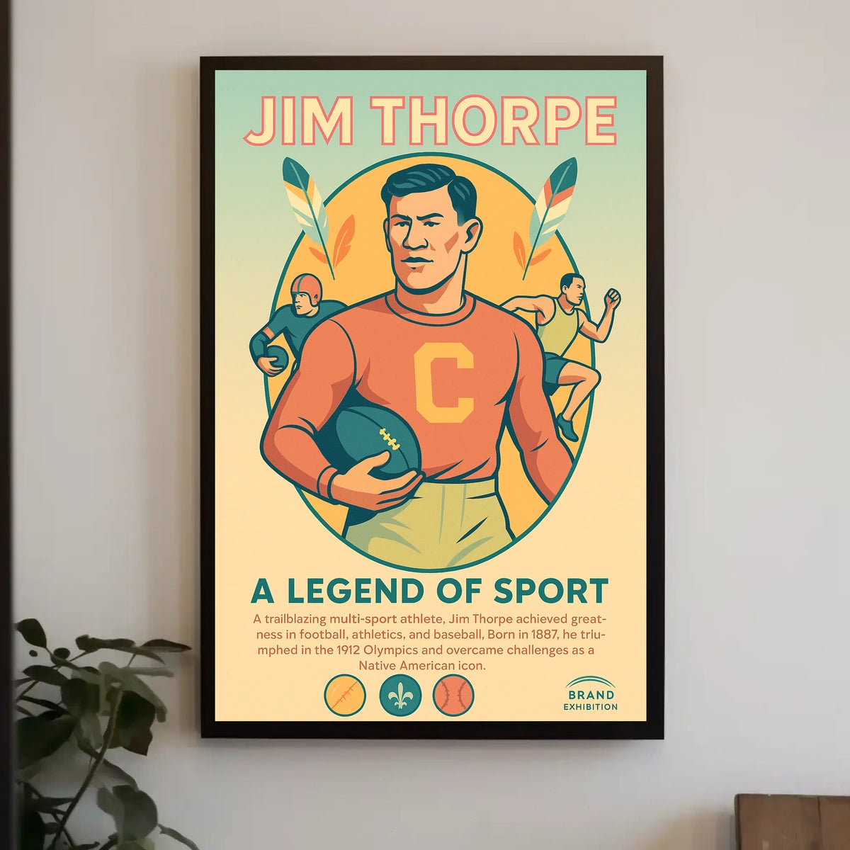 Jim Thorpe Iconic Sports Legend Poster