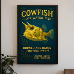 Cowfish A Unique Saltwater Species Poster